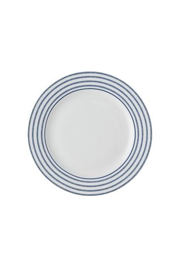 Laura Ashley Blue Blueprint Collectables Candy Stripe Plate