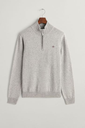 Gant half deals zip jumper grey