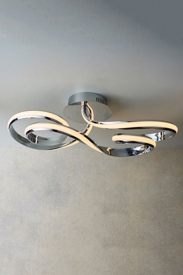 Gallery Home Silver Niamh Flush Ceiling Light