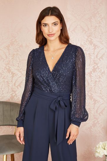 Navy blue clearance long sleeve jumpsuit