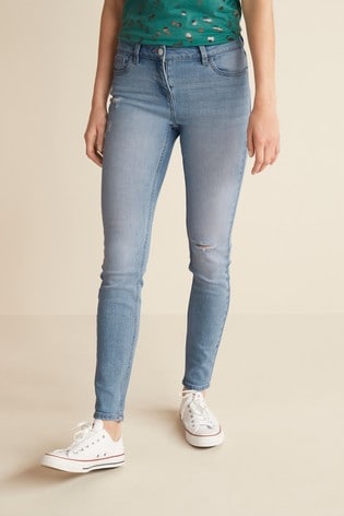 Buy Bleach Denim Ripped Skinny Jeans from Next Luxembourg