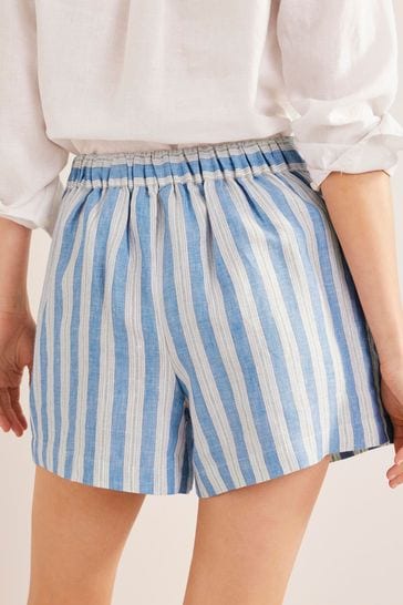 Blue linen shorts discount