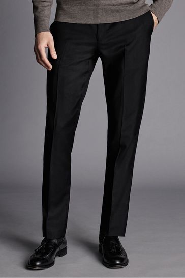 Charles Tyrwhitt Black Slim Fit Natural Stretch Twill Suit Trousers
