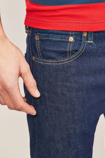 Levi s One Wash Navy Blue Wash 501 Original Lightweight Jeans