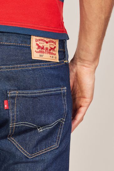 Levi s One Wash Navy Blue Wash 501 Original Lightweight Jeans