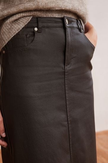 Chocolate leather hotsell skirt