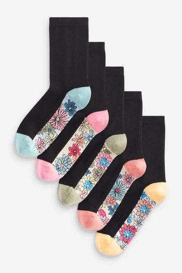Flowers Footbed Ankle Socks 5 Pack