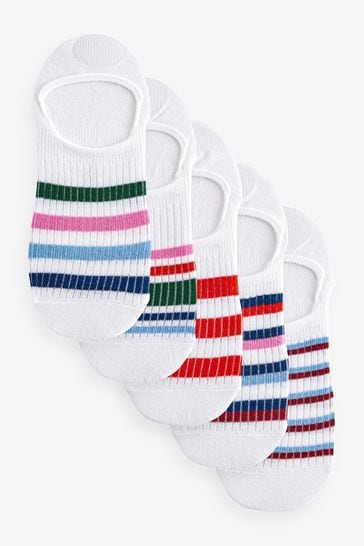 Multi Stripe Invisible Trainer Socks 5 Pack