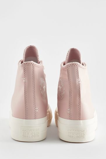 Converse pink leather sales
