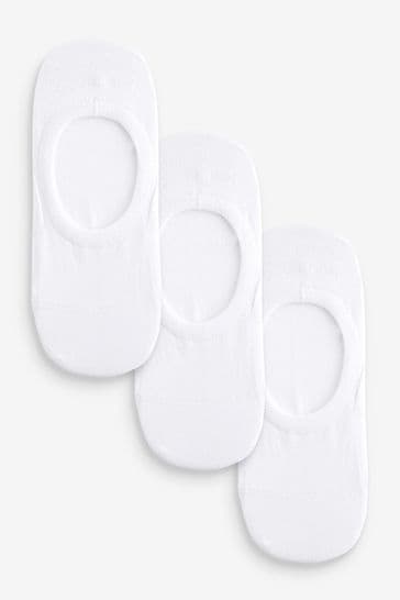 White Invisible Trainer Socks 3 Pack