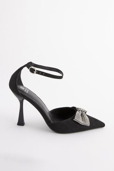 Buy Black Forever Comfort Bow Point Toe Heels from Next Luxembourg