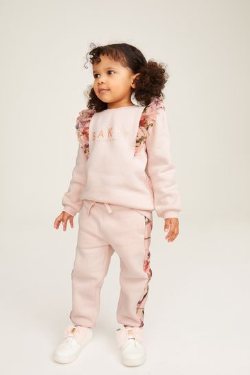 Baker by Ted Baker (0-6yrs) Pink Frill Sweater and Jogger Set