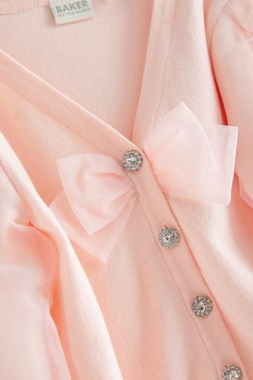 Buy Baker by Ted Baker Pink Organza Bow Cardigan from Next USA
