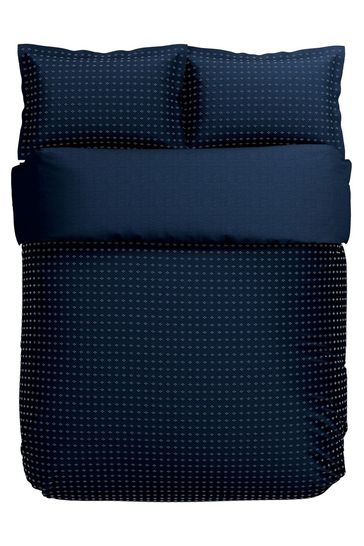 Bedeck of Belfast Midnight Imara Weave Duvet Cover and Pillowcase Set