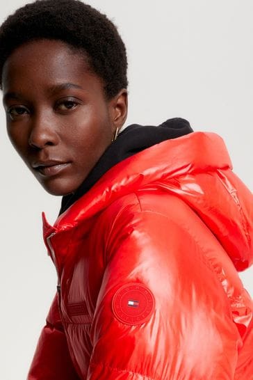 Buy Tommy Hilfiger Red New York Gloss Puffer Jacket from Next