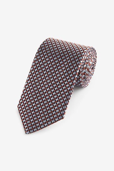 Rust Brown/Blue Textured Signature Made In Italy Tie