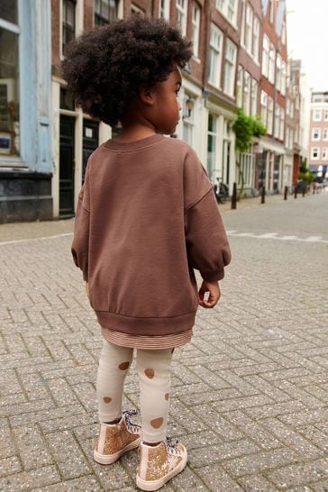 Legging enfant marron shop