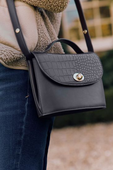 Navy croc handbag outlet