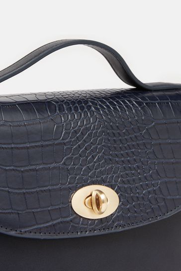 Buy Joules Claire Navy Faux Leather Croc Effect Bag from Next