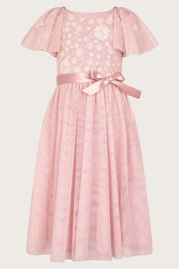 Monsoon Pink Giselle Embellished Floral Dress