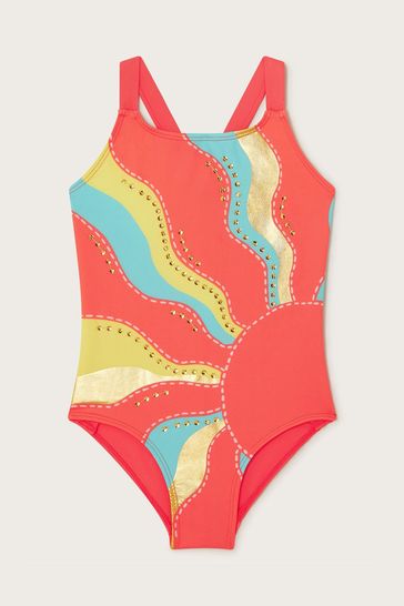 Monsoon Orange Sunshine Sequin Swimsuit