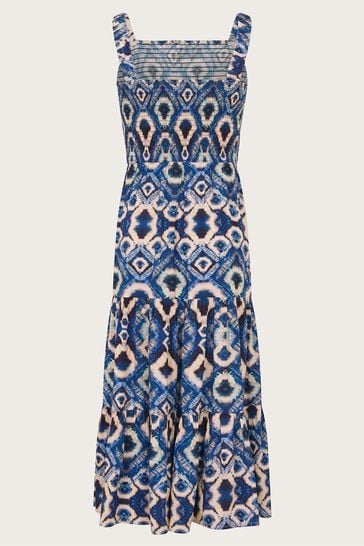 Buy Monsoon Blue Batik Print Dress from Next Luxembourg