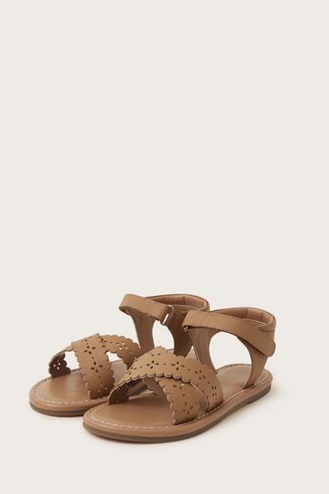 Monsoon Brown Leather Cutwork Sandals