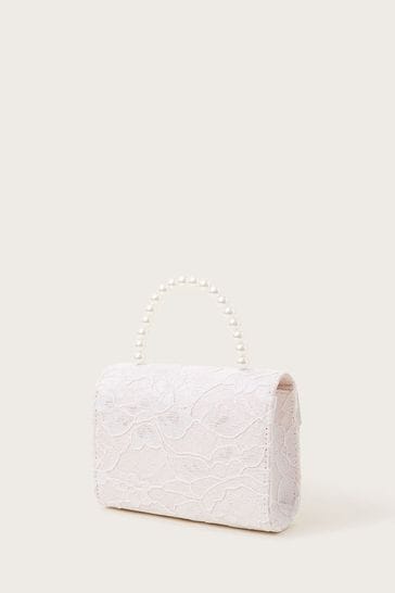 Buy Monsoon Pink Valeria Lace Pearl Heart Bag from Next Ireland