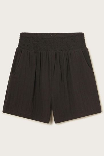 Monsoon Black Cheesecloth Shorts