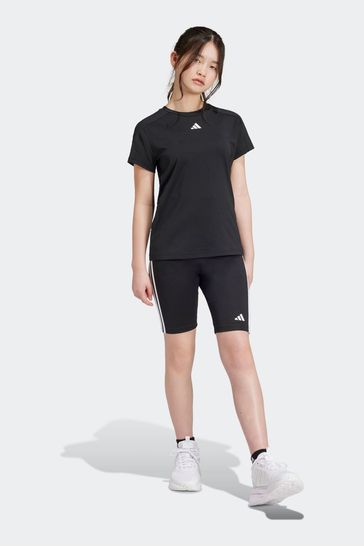 adidas Black Sportswear Train Essentials Kids T-Shirt And Shorts Set