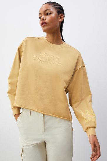 Washed yellow sweatshirt cheap
