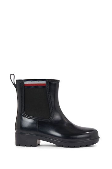 Buy Tommy Hilfiger Corporate Black Rainboots from Next Luxembourg