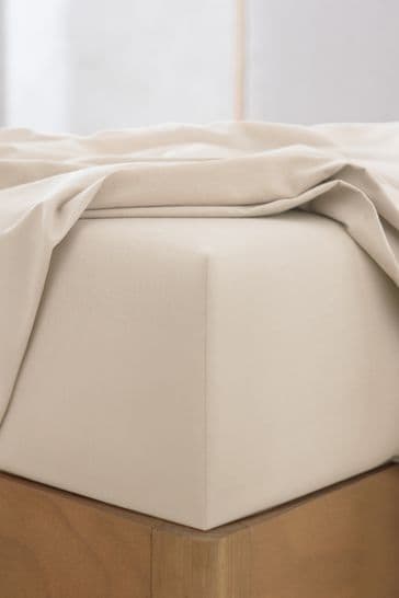 Natural 144 Thread Count 100% Cotton Deep Fitted Sheet