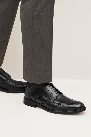 Black Leather Derby Brogues