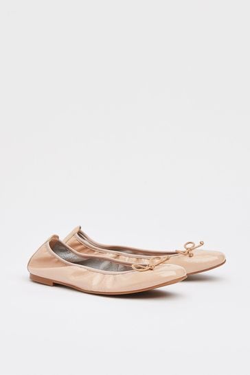 Buy LK Bennett Trilly Brown Crinkled Patent Ballerinas from Next