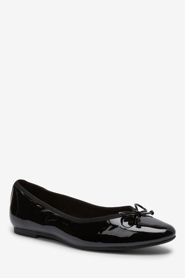 Buy Black Patent Forever Comfort Ballerina Shoes from Next Luxembourg