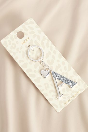 Buy Silver Tone Glitter Initial Keyring from Next Ireland