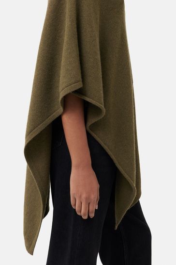 Green cashmere poncho hot sale