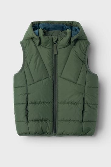 Name It Green Zip Up Padded Gilet