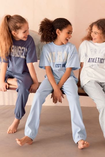 Buy Blue White Grey Joggers Pyjamas 3 Pack 3 16yrs from Next Netherlands