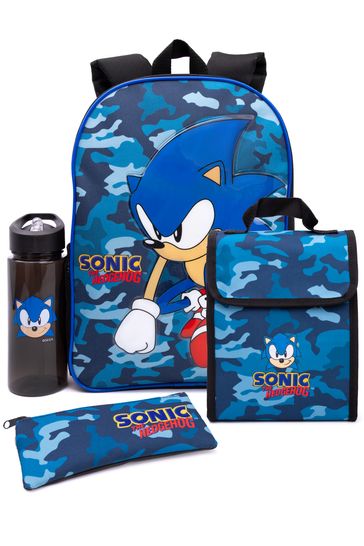 Vanilla Underground Blue Sonic Sonic the Hedgehog Boys Sonic Placement Print And Camo Print 4 Piece Back To School Set