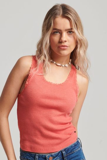 Superdry Natural Lace Trim Vest Top