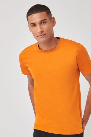 Amber Orange Slim Fit Crew Neck T-Shirt