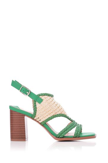 Block heel sandals green online