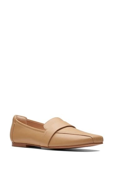 Brown leather cheap flat shoes