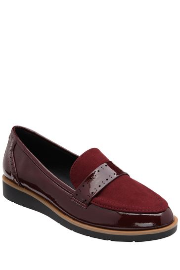 Lotus Red Wedge Loafers