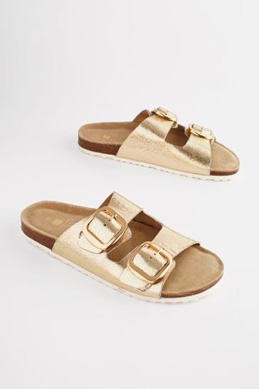 Gold footbed outlet sandals