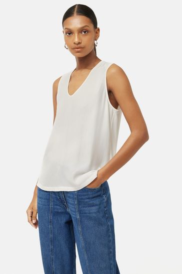 White silk vest top 2025
