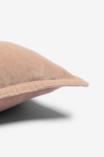French Connection Toasted Almond Washed Velvet Cushion
