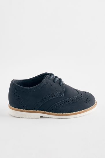 Buy Navy Standard Fit F Smart Leather Brogues School Shoes from Next Poland